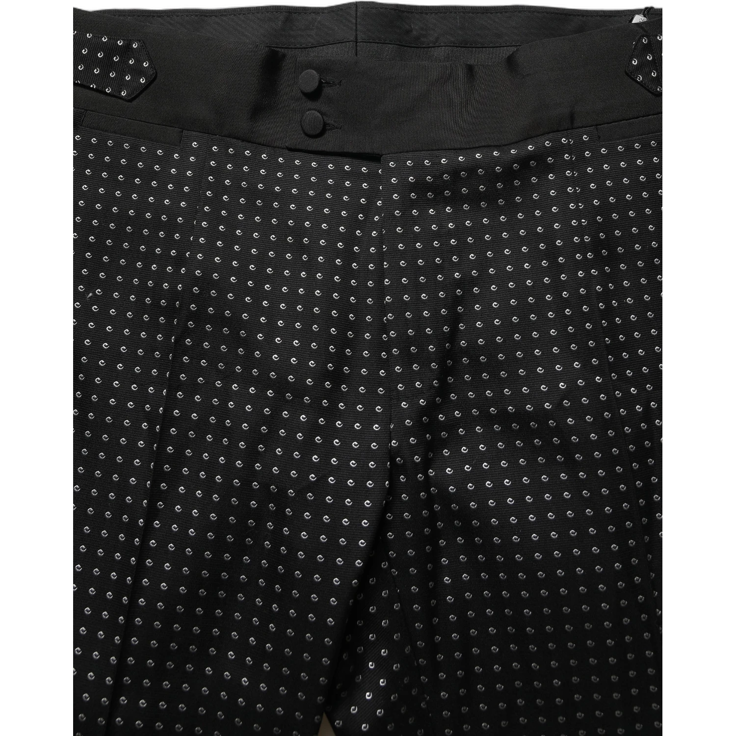 Black Polka Dot Cotton Dress Trouser Pants