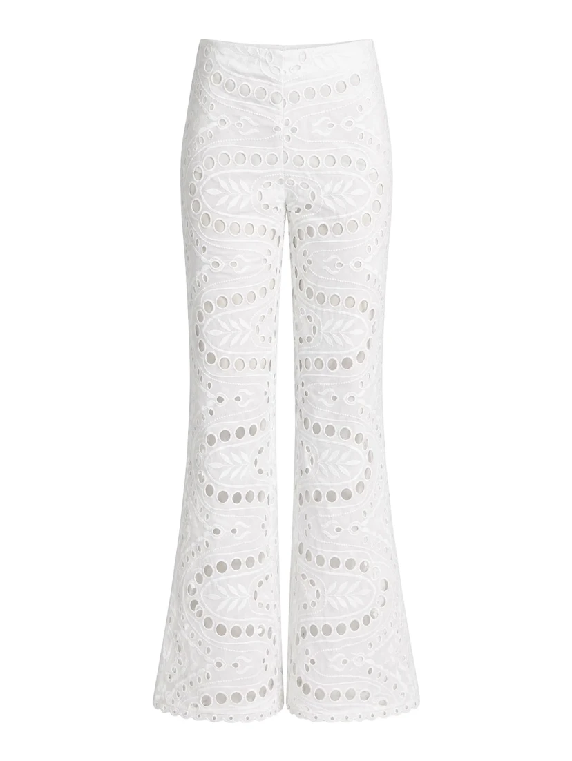 PANTALONE "STERN" CON MOTIVO TRAFORATO