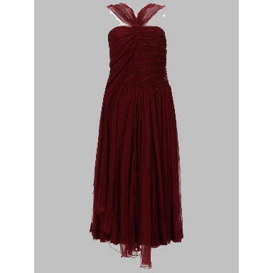 halter strap chiffon dress