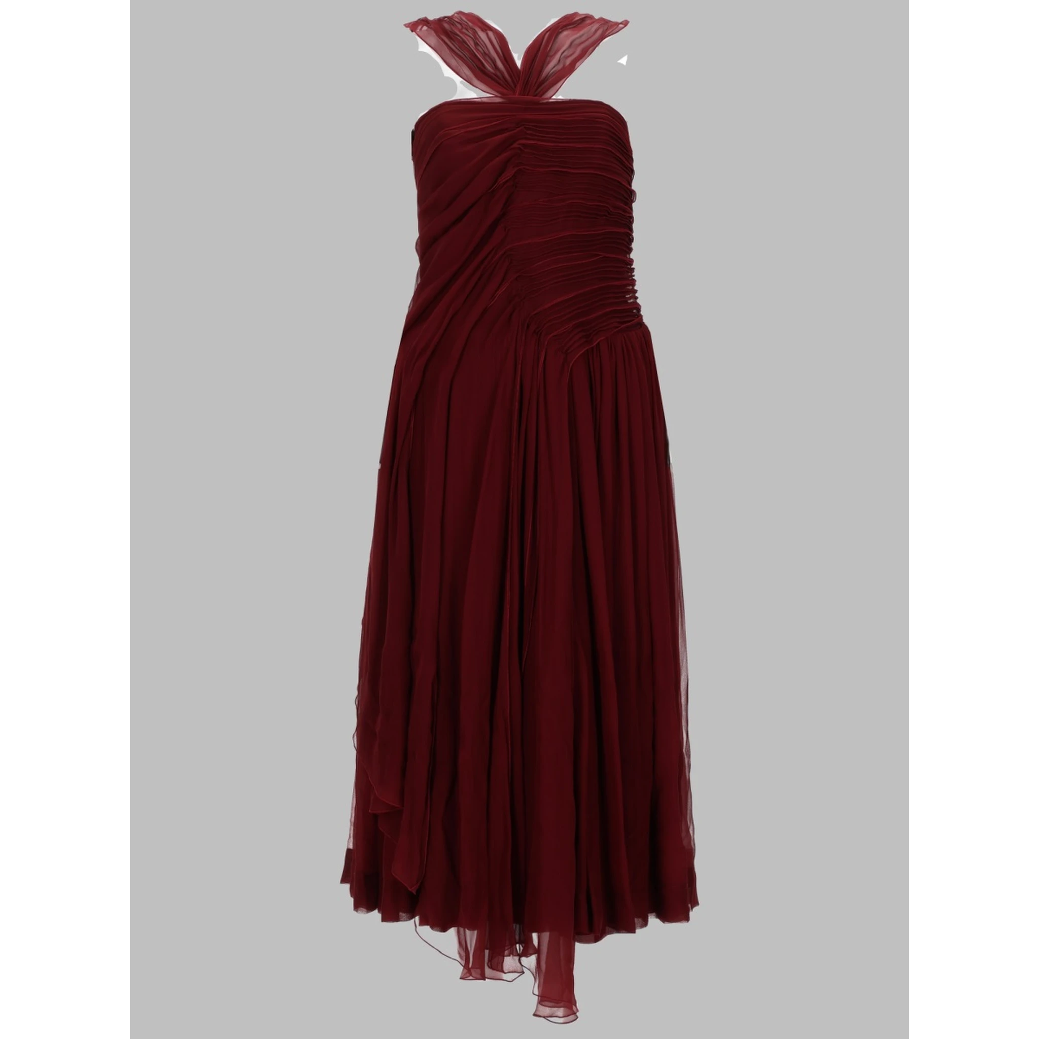halter strap chiffon dress