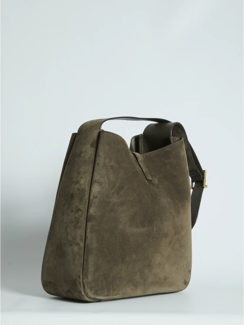 Suede Le 5 à 7 bag large