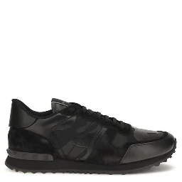 Black Polyester Athletic Sneakers