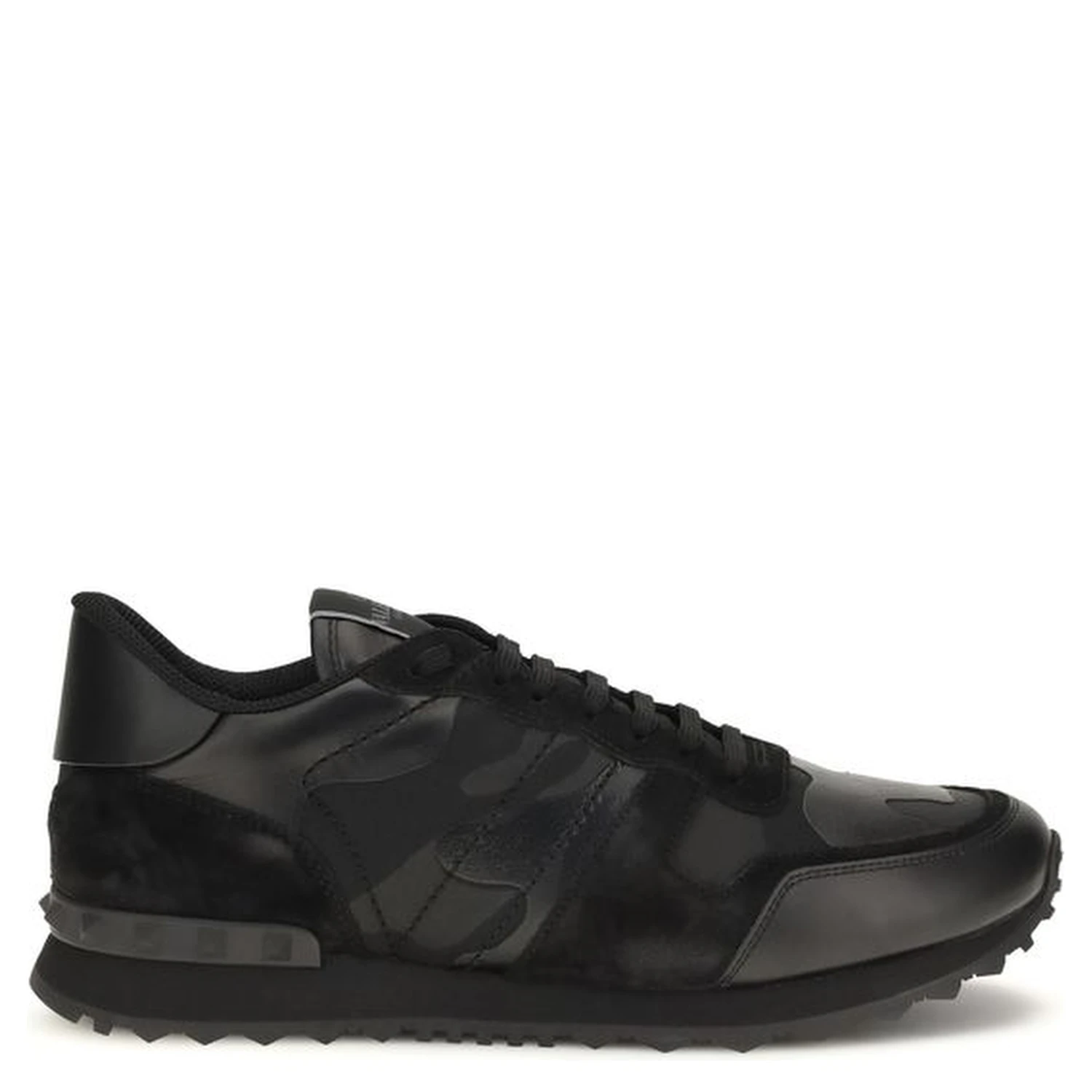 Black Polyester Athletic Sneakers