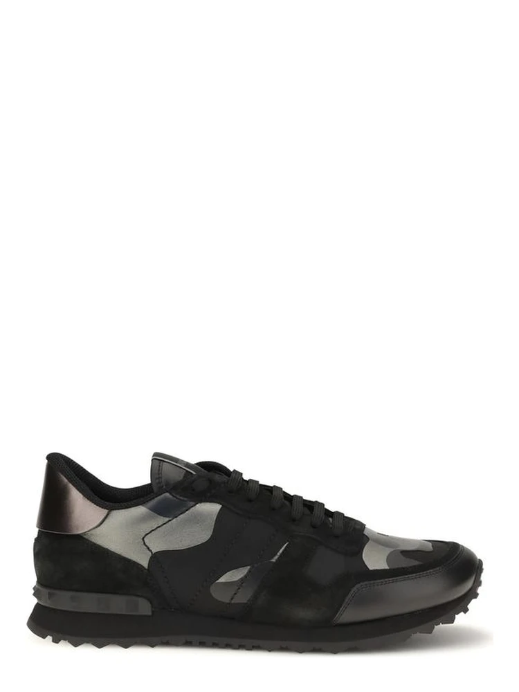 Black Polyamide Athletic Sneakers