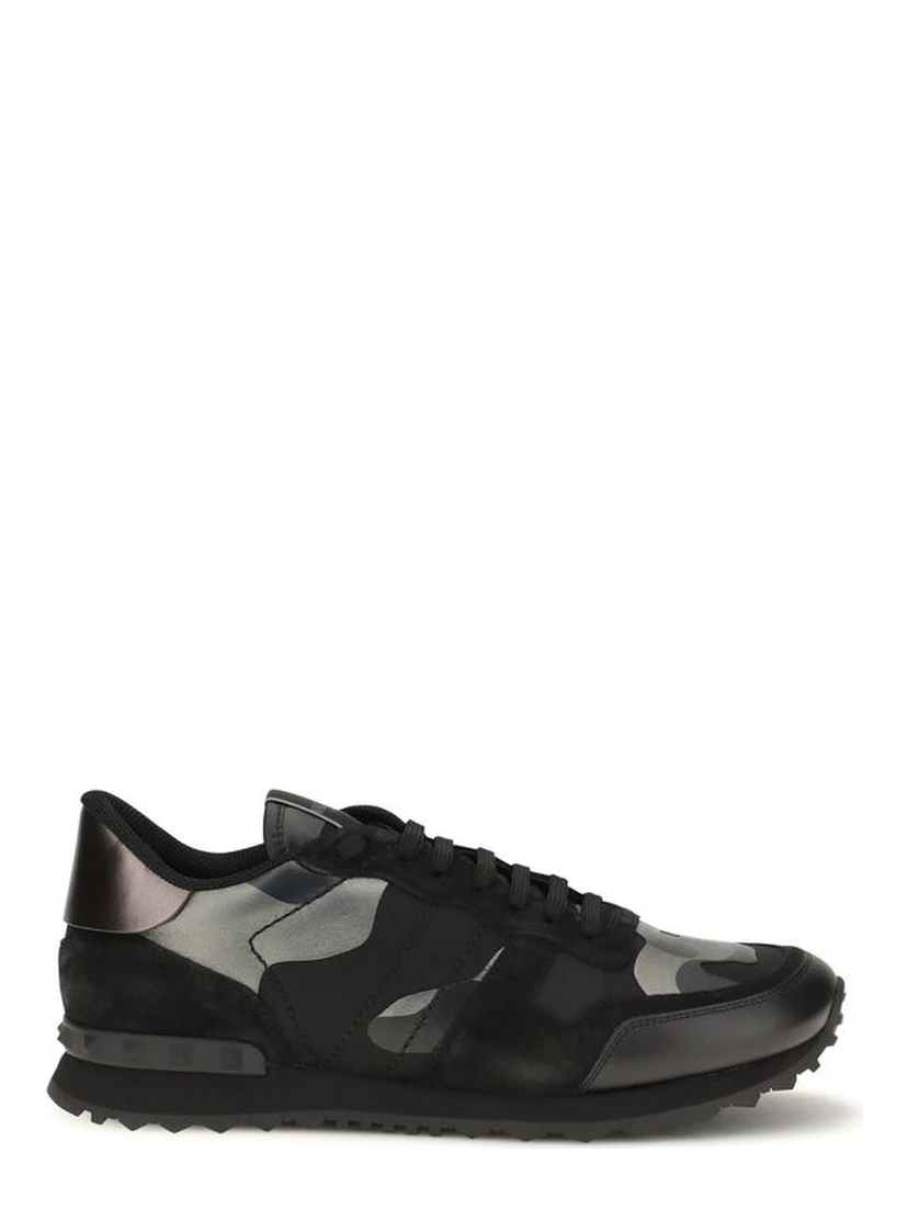 Black Polyamide Athletic Sneakers