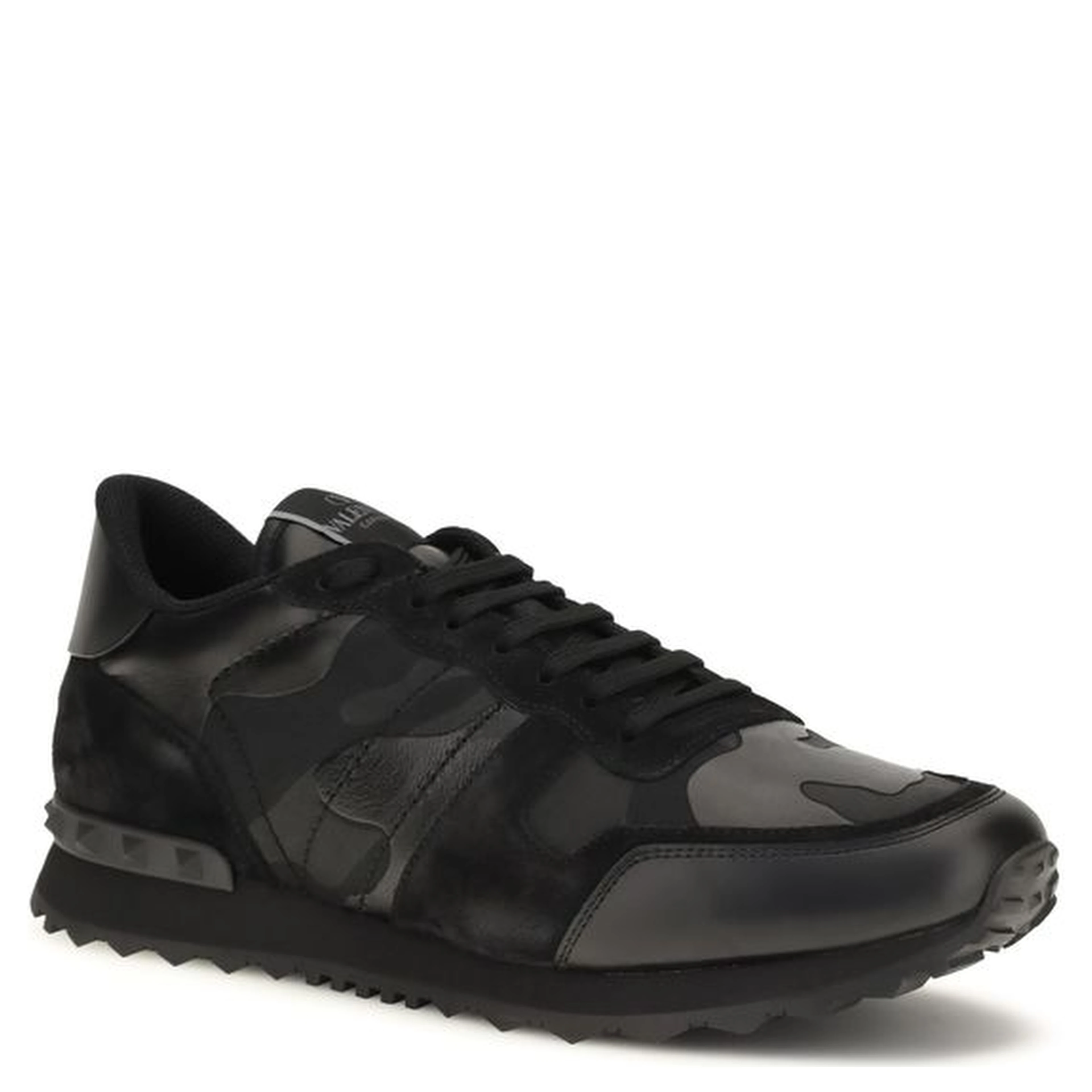 Black Polyester Athletic Sneakers