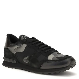 Black Polyamide Athletic Sneakers
