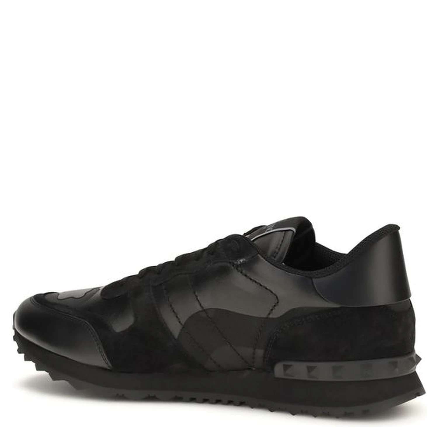 Black Polyester Athletic Sneakers