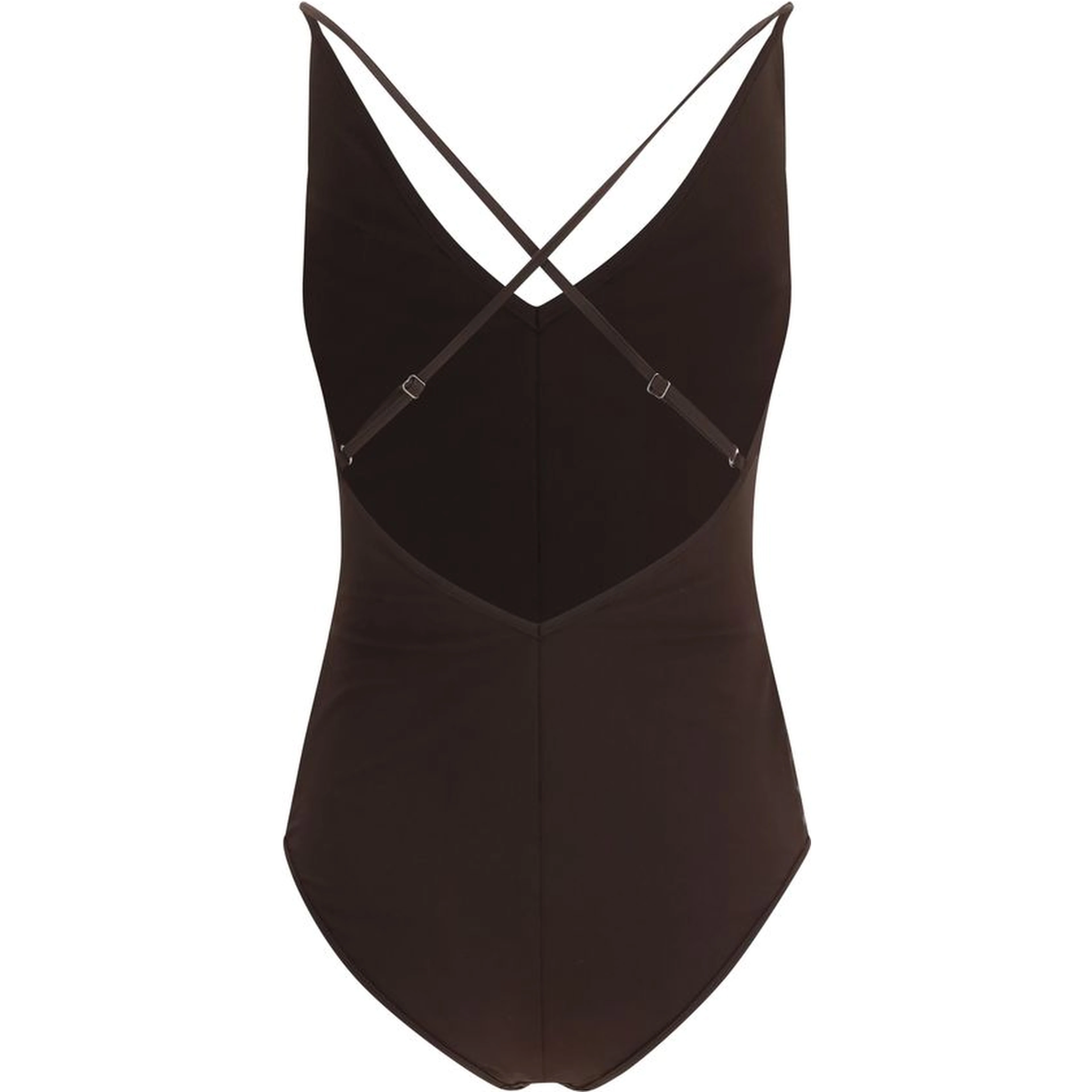 Brown Nylon One-Piece Swimsuit
