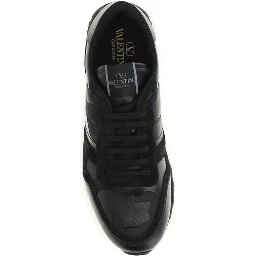 Black Polyester Athletic Sneakers