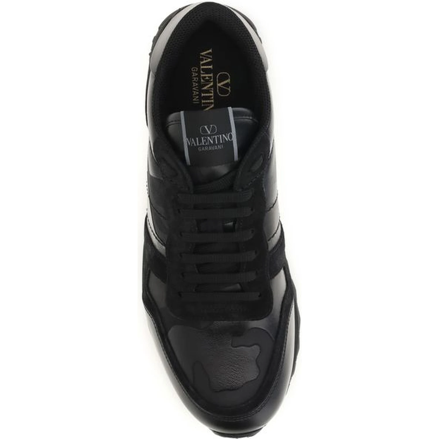 Black Polyester Athletic Sneakers
