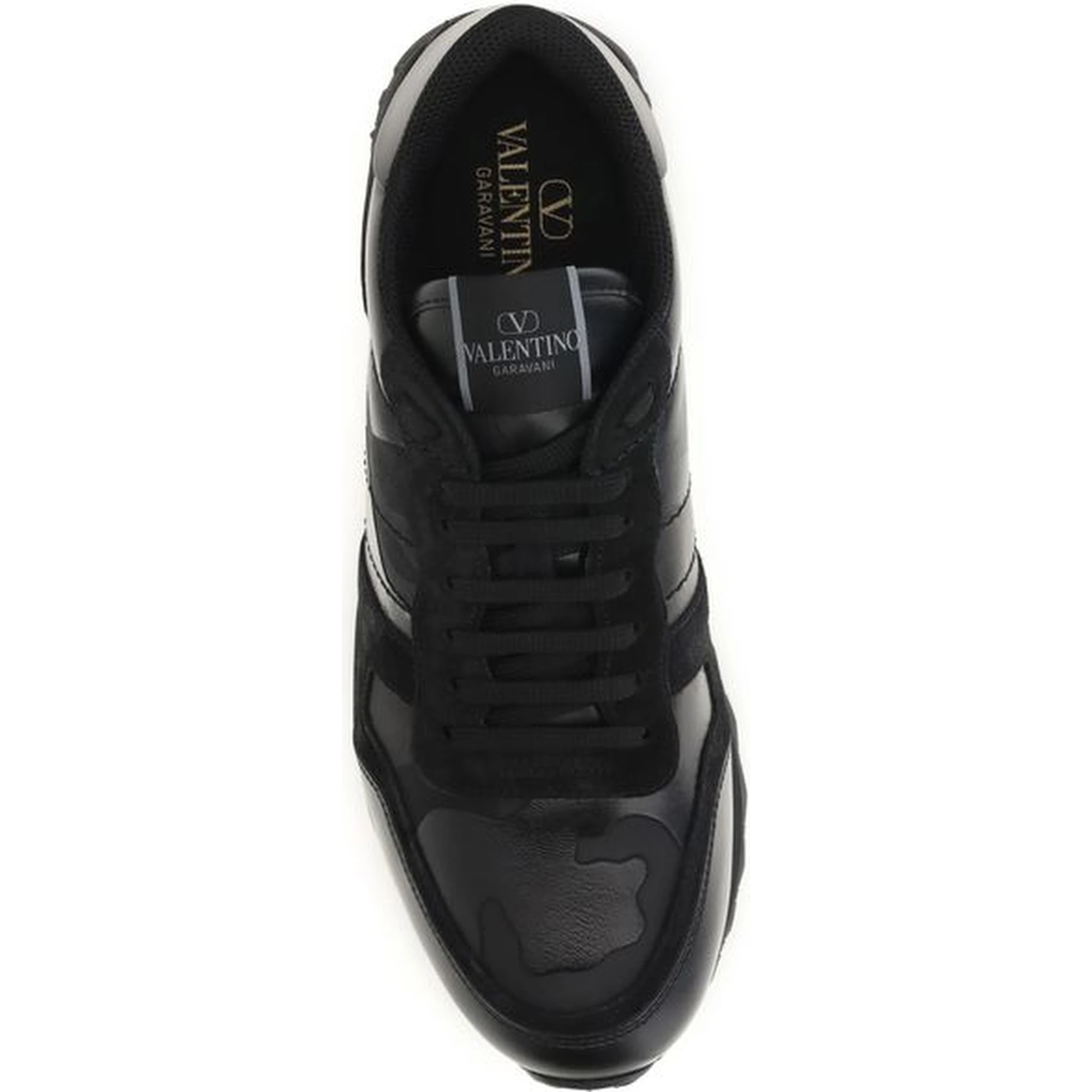 Black Polyester Athletic Sneakers