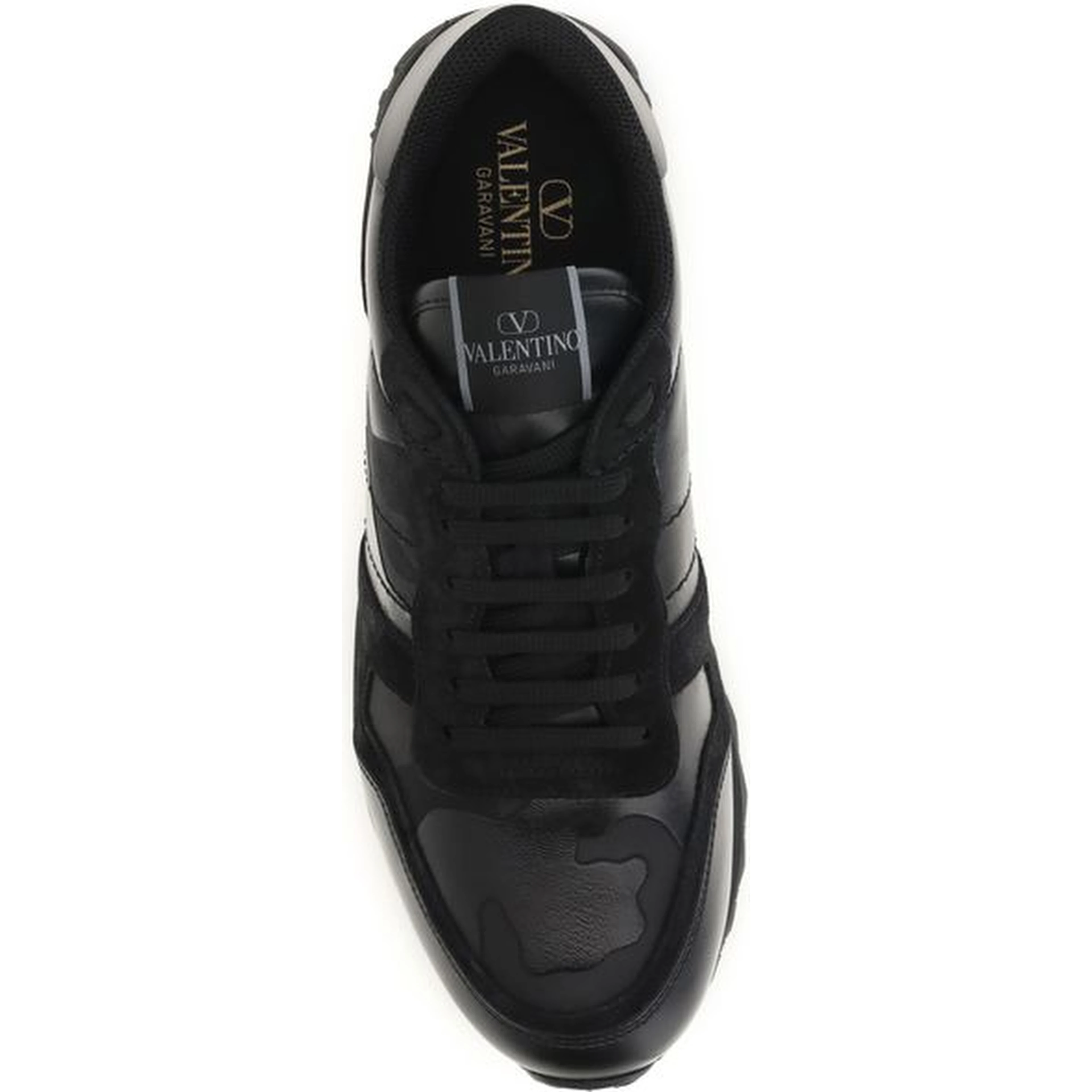 Black Polyester Athletic Sneakers
