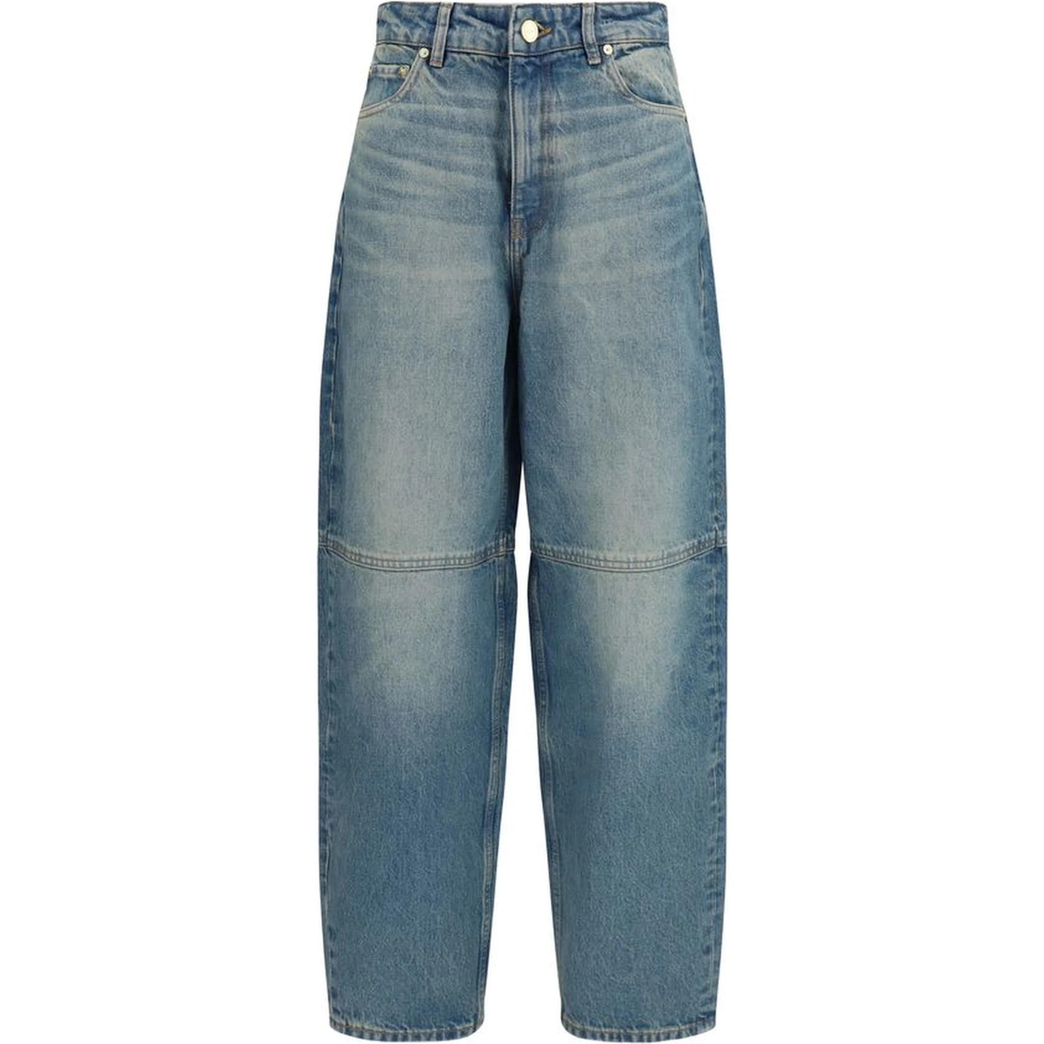 Blue Cotton Tapered Jeans