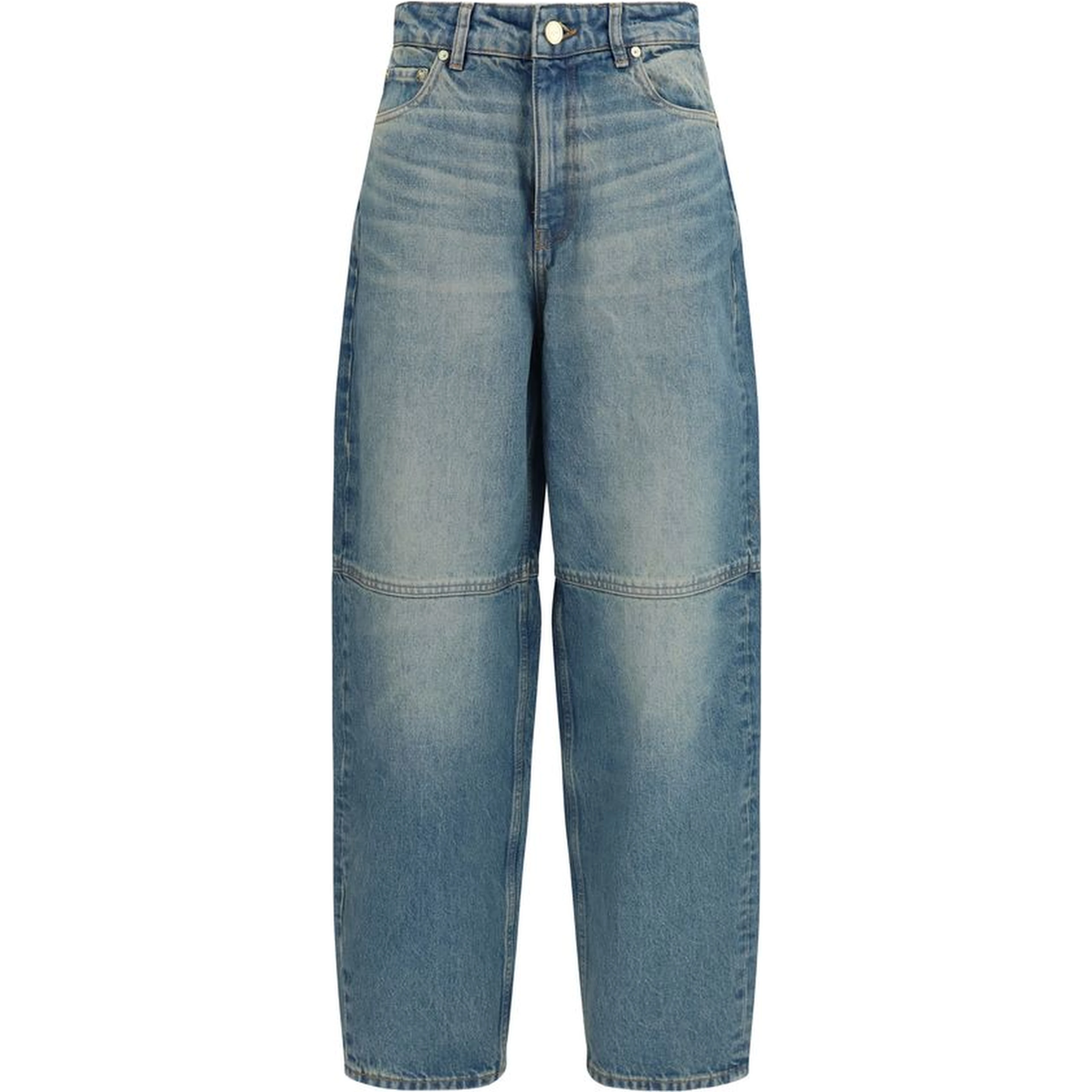 Blue Cotton Tapered Jeans