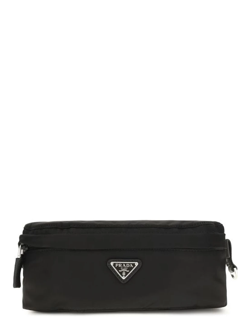 Black Recycled Polyamide Clutch Bag