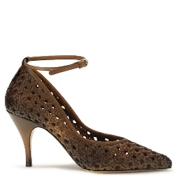 Beige Calf Leather Bos Taurus High Heel Pumps