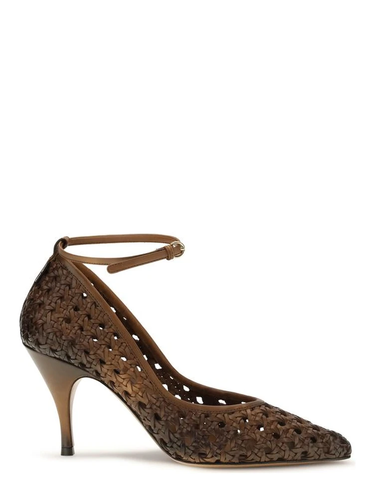 Beige Calf Leather Bos Taurus High Heel Pumps