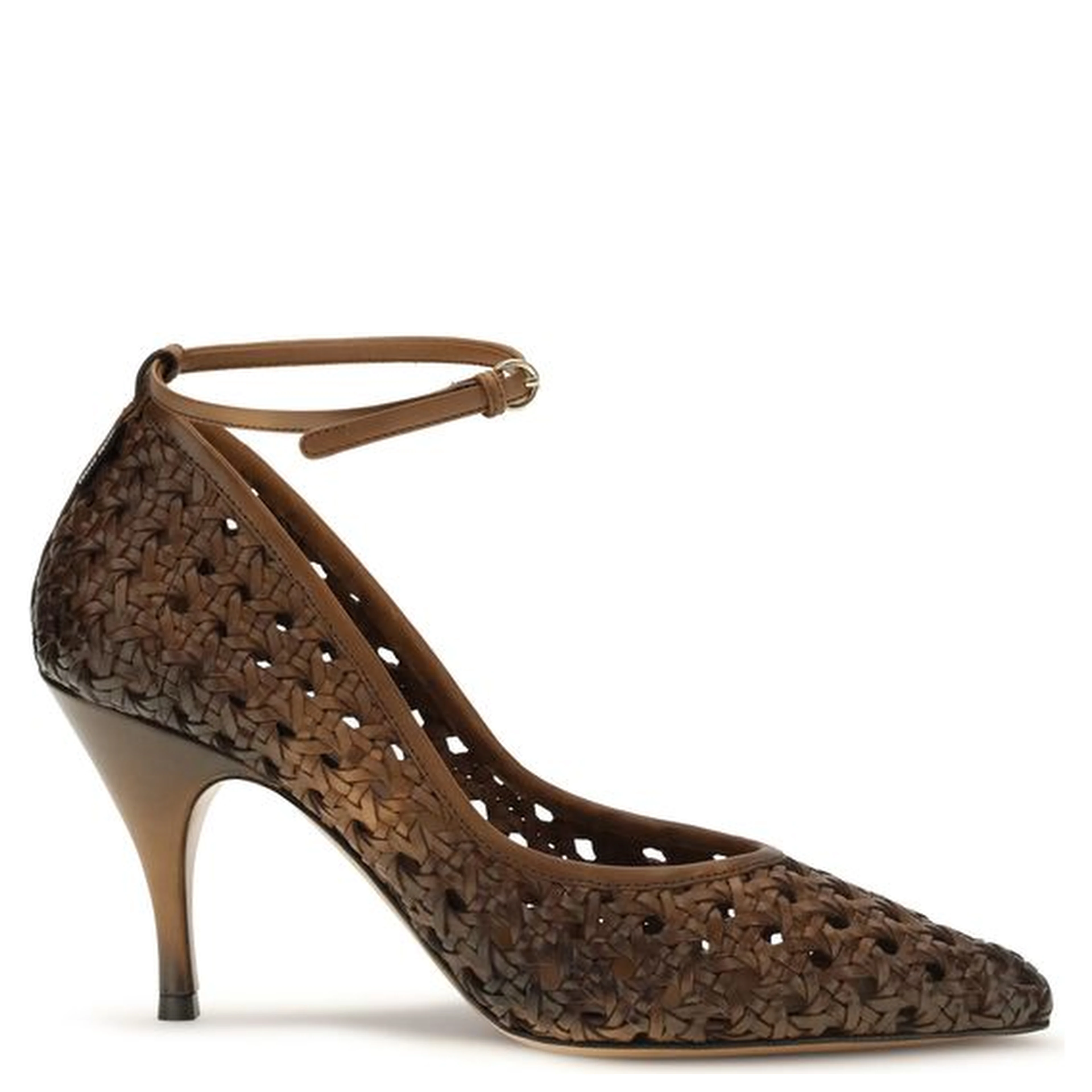 Beige Calf Leather Bos Taurus High Heel Pumps