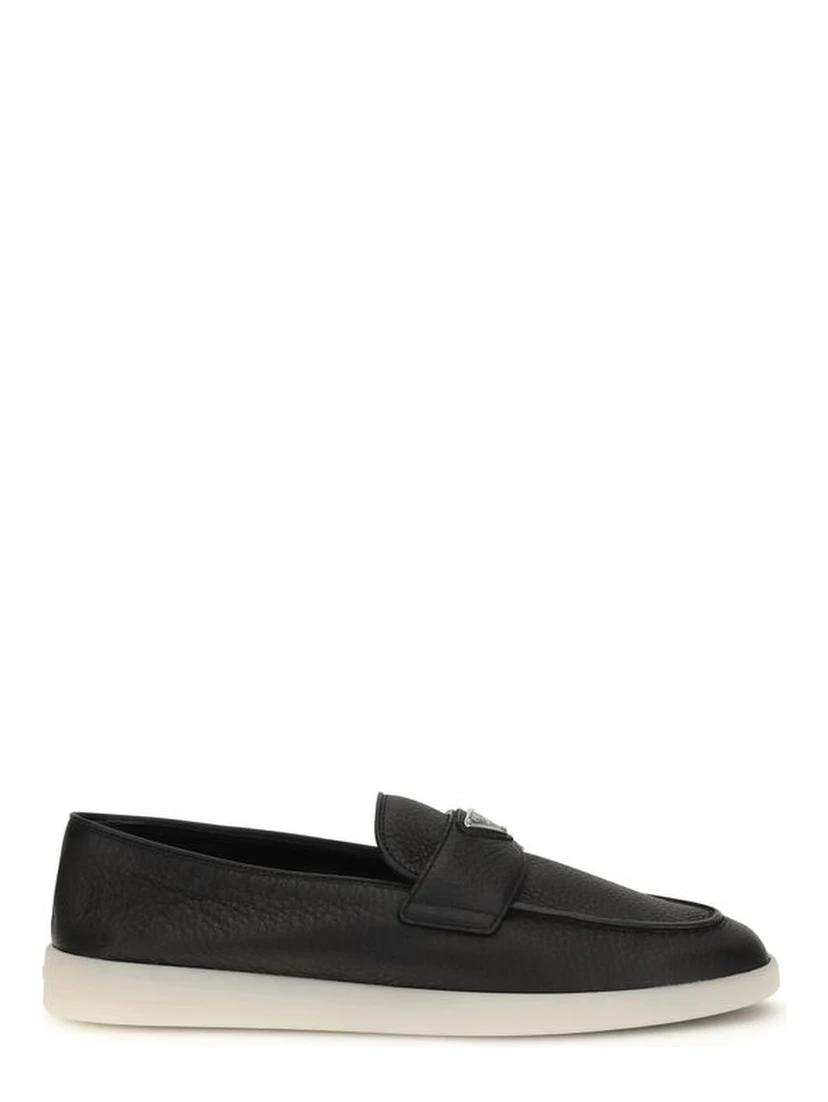Black Calf Leather Bos Taurus Slip-On Loafers