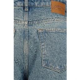 Blue Cotton Tapered Jeans