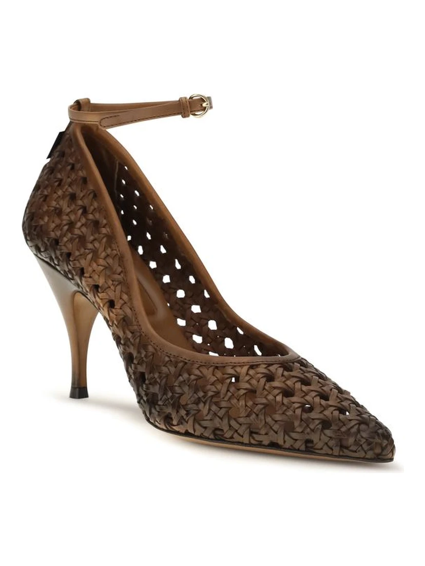 Beige Calf Leather Bos Taurus High Heel Pumps