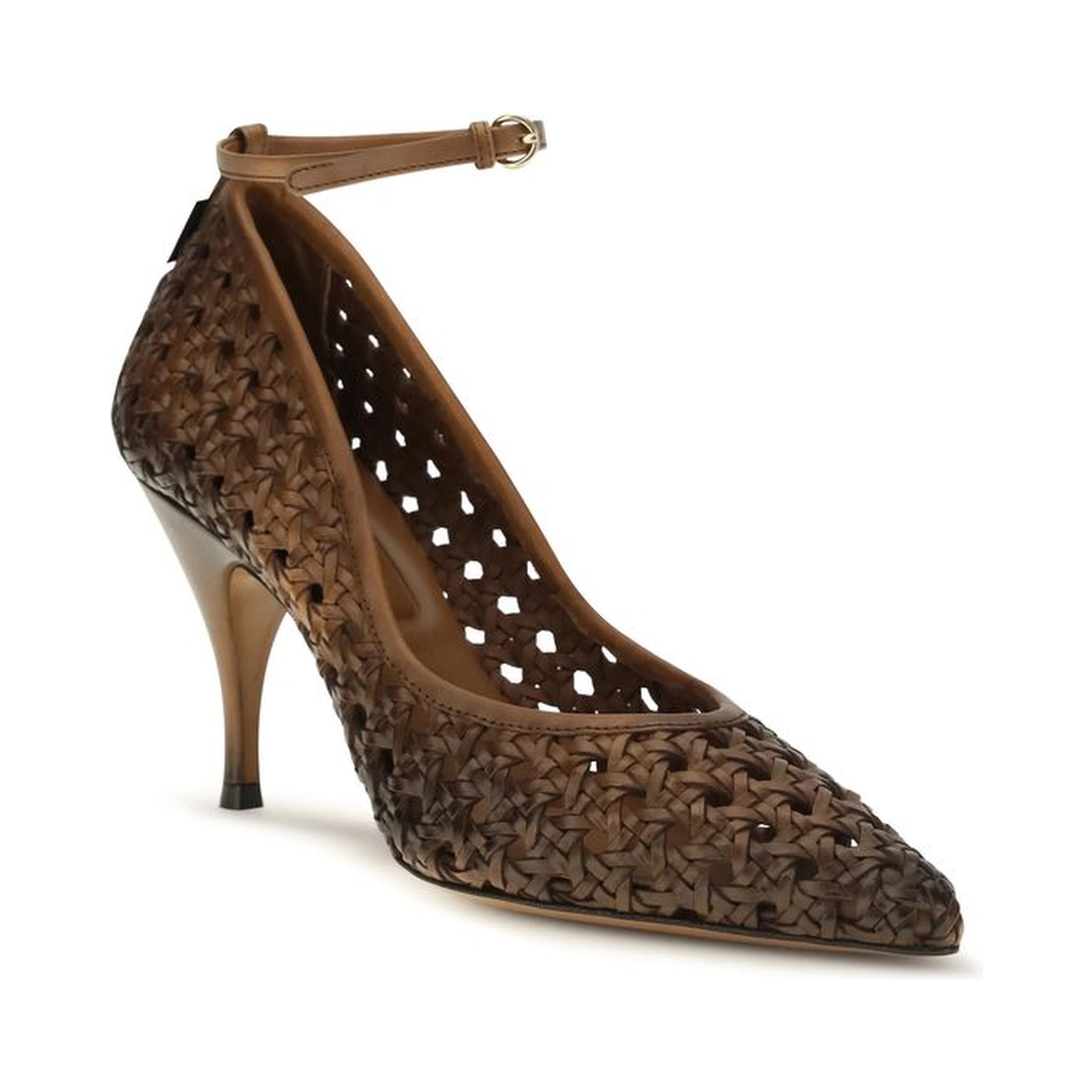 Beige Calf Leather Bos Taurus High Heel Pumps