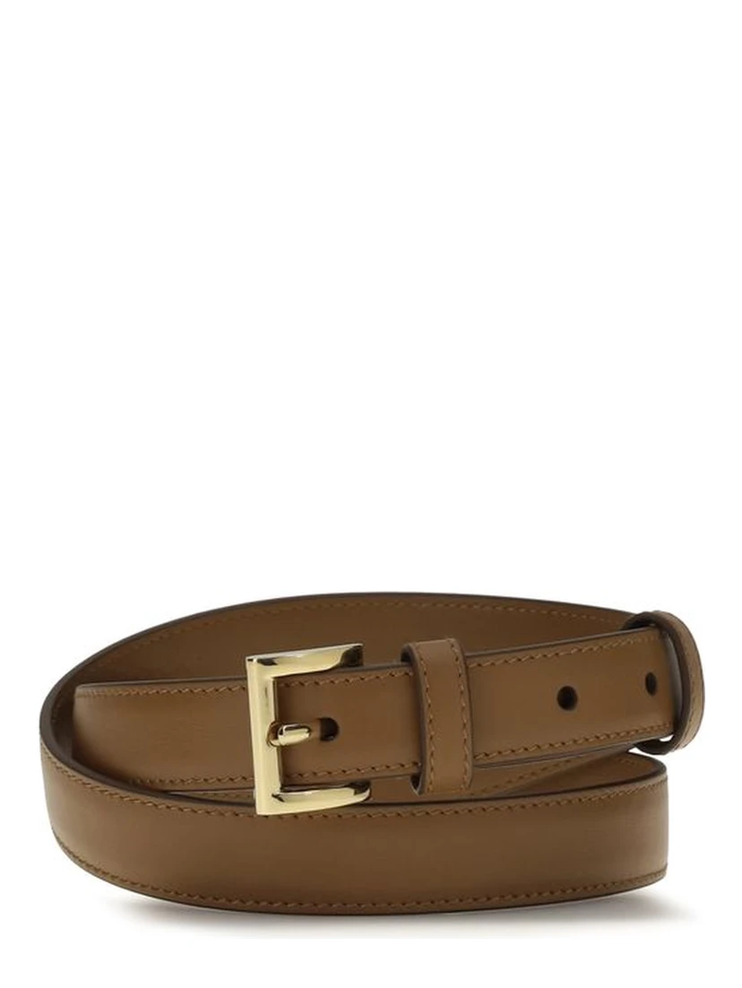 Beige Calf Leather Bos Taurus Regular Belt