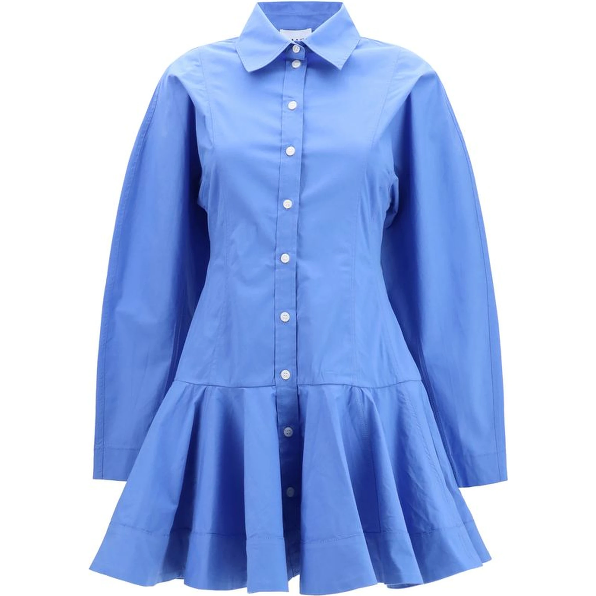 Blue Cotton Casual Dress