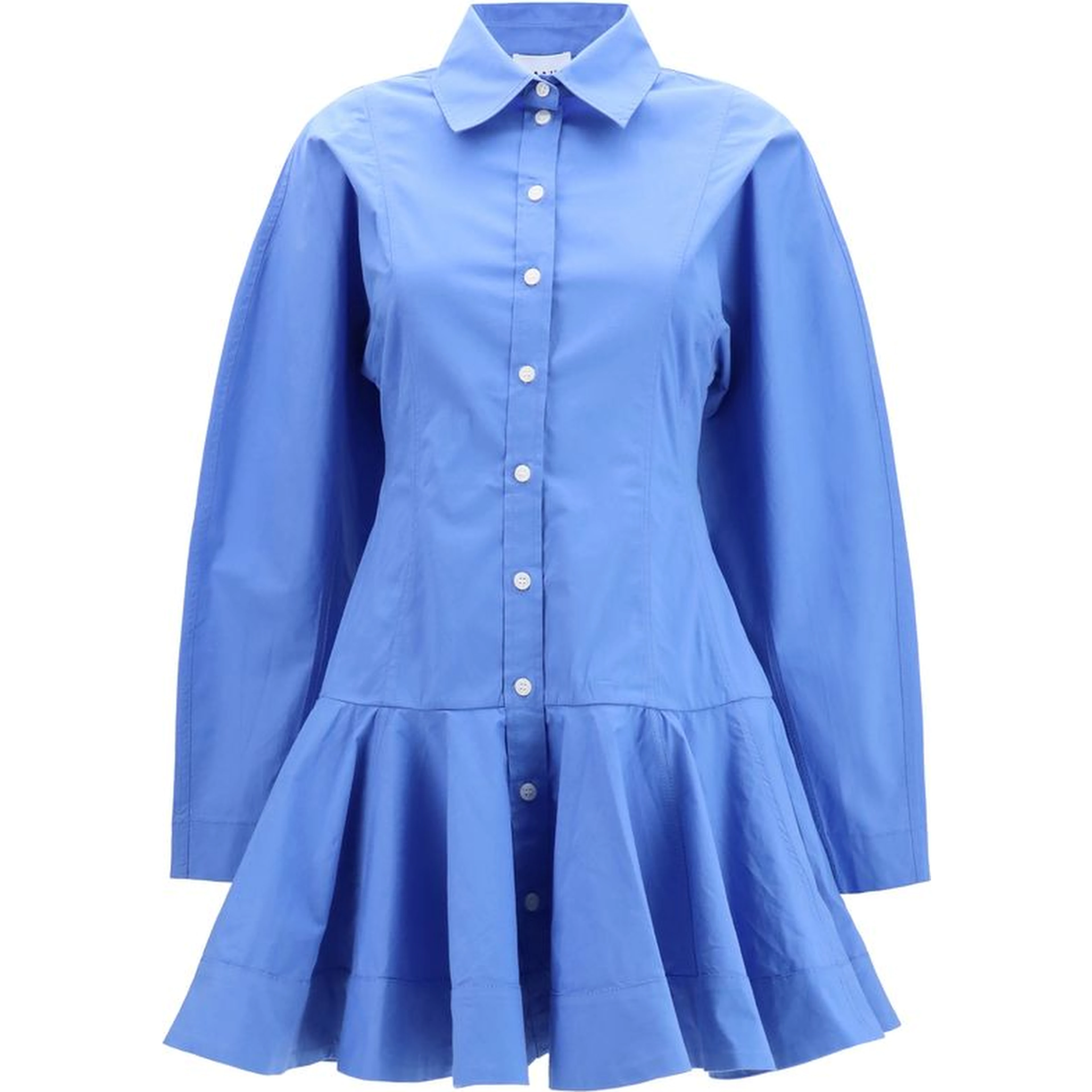 Blue Cotton Casual Dress