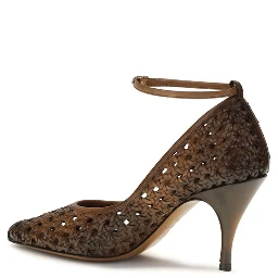 Beige Calf Leather Bos Taurus High Heel Pumps