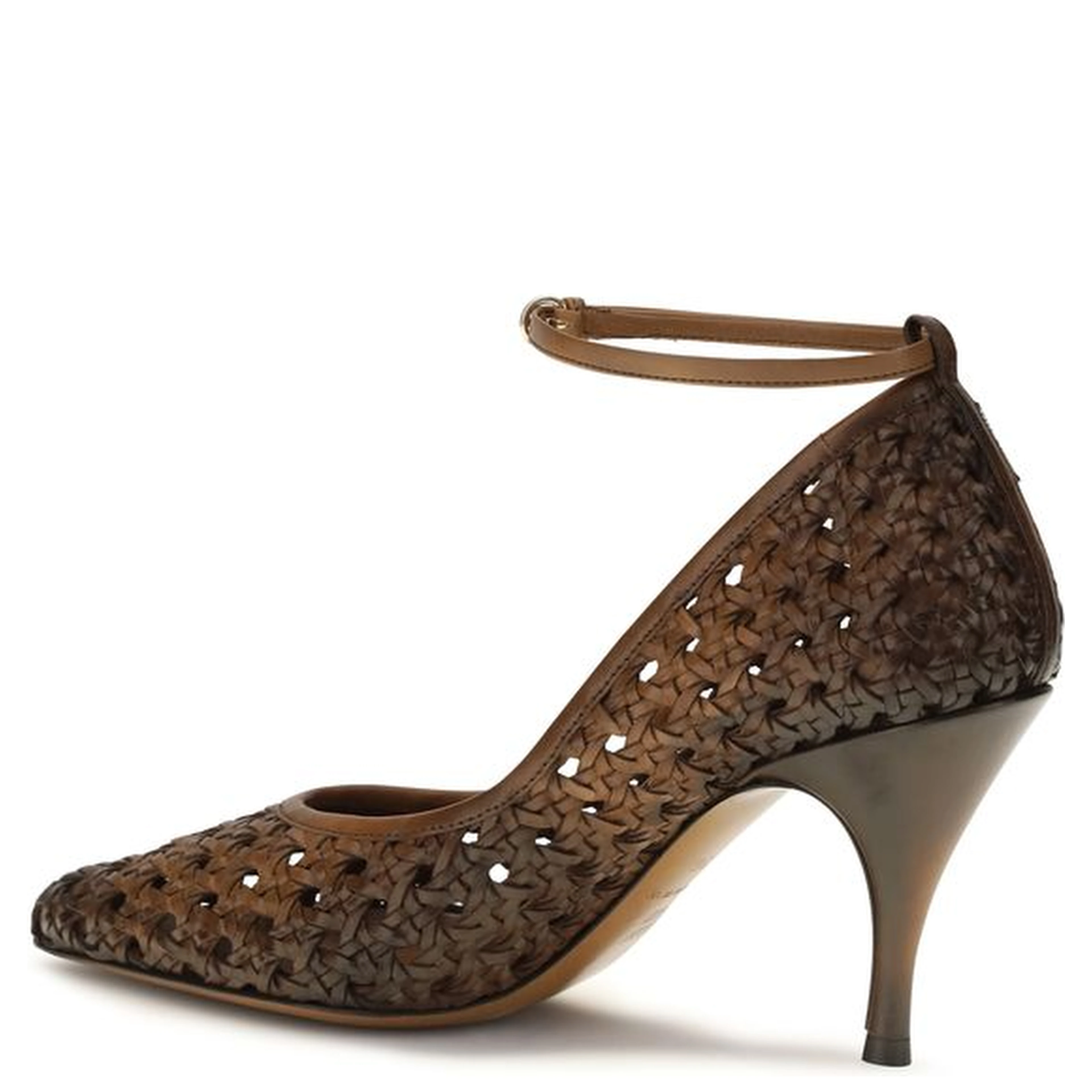 Beige Calf Leather Bos Taurus High Heel Pumps