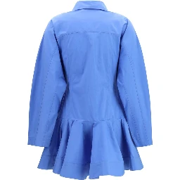 Blue Cotton Casual Dress