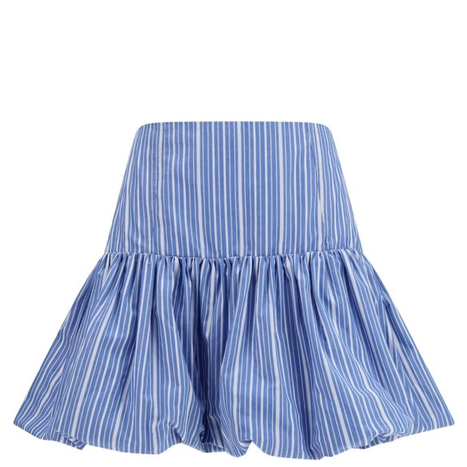Blue Cotton Mini Skirt