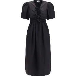 Black Cotton Casual Dress