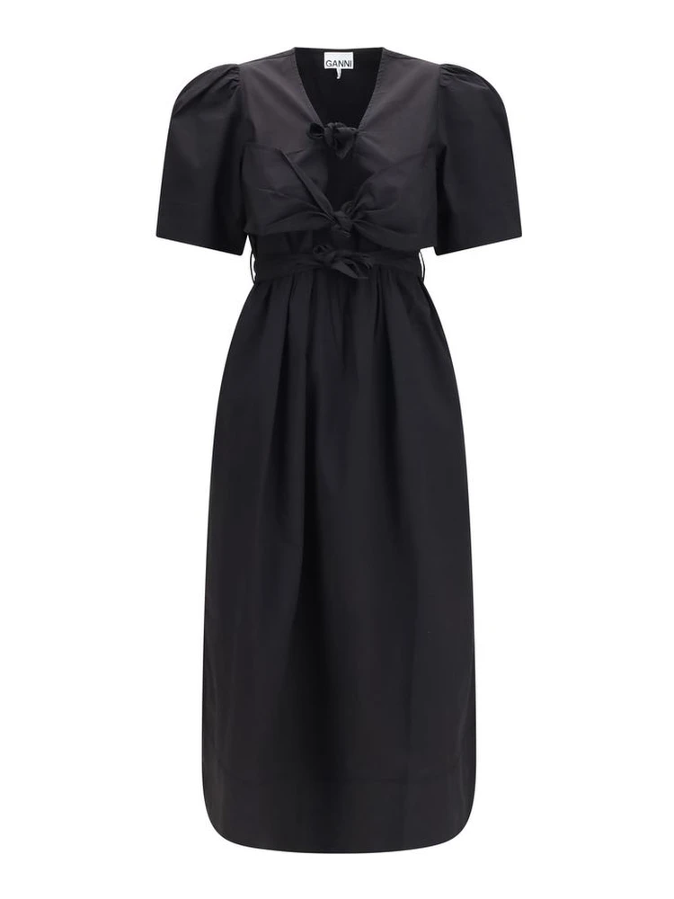 Black Cotton Casual Dress