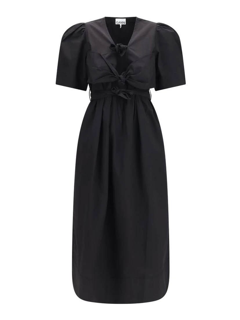 Black Cotton Casual Dress