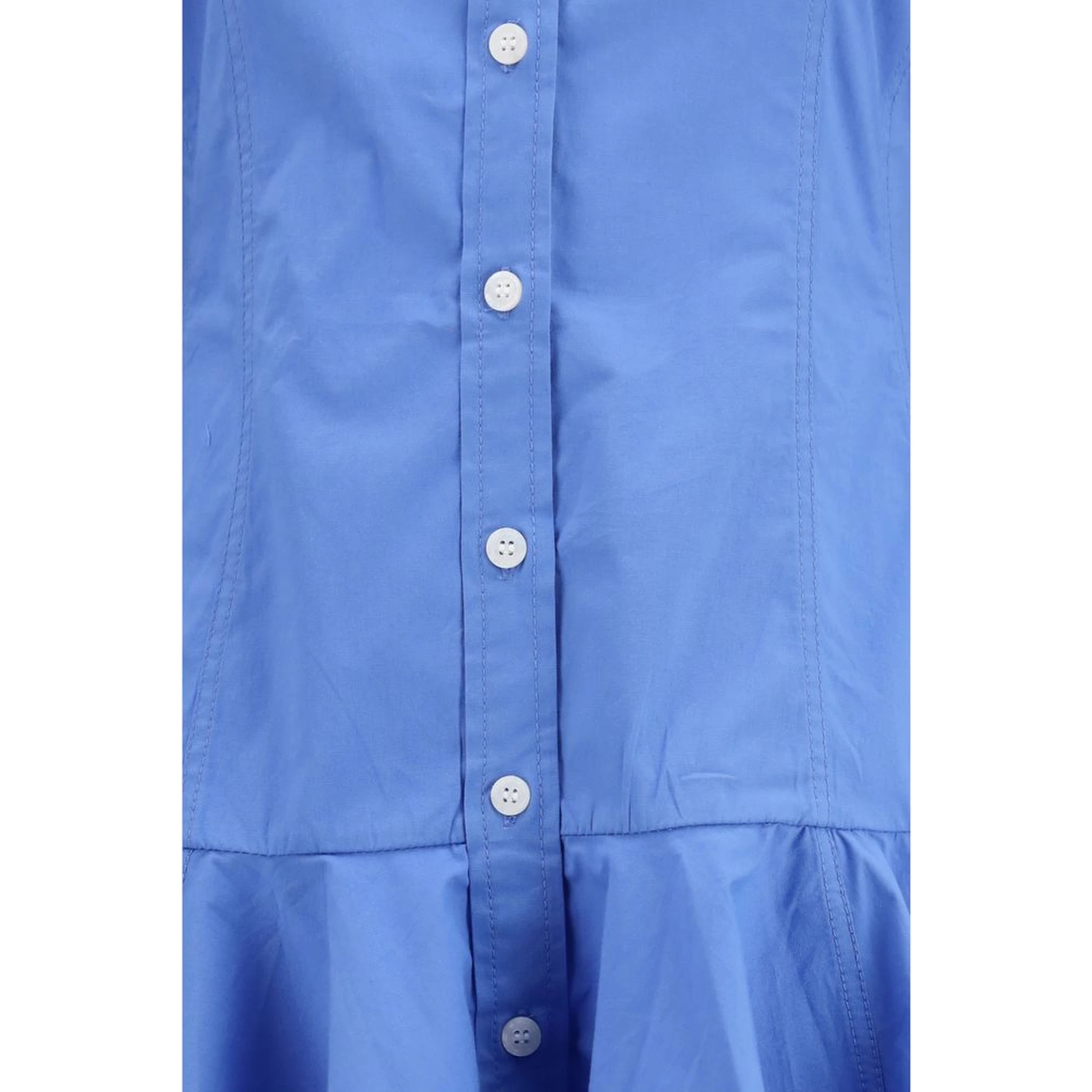 Blue Cotton Casual Dress
