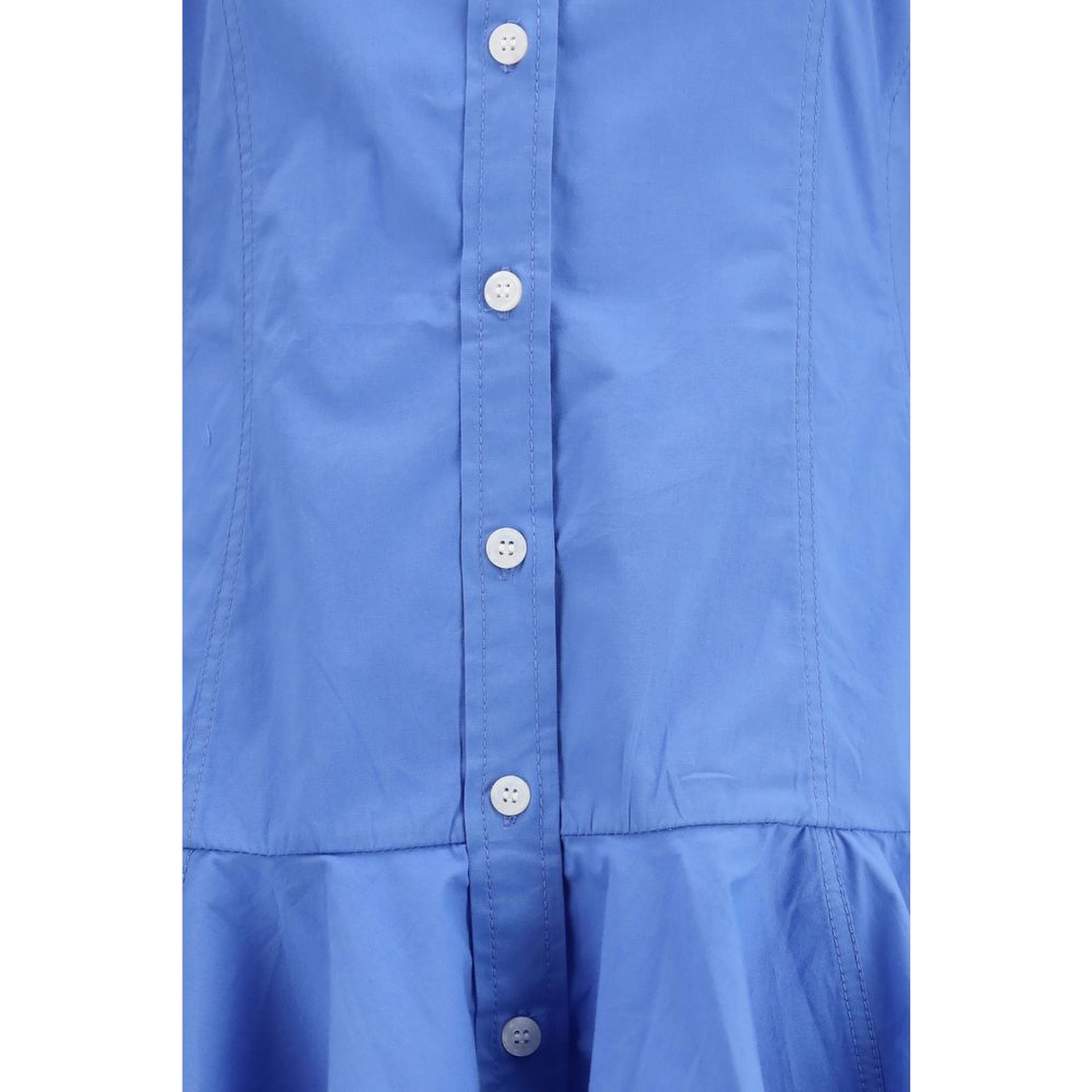 Blue Cotton Casual Dress