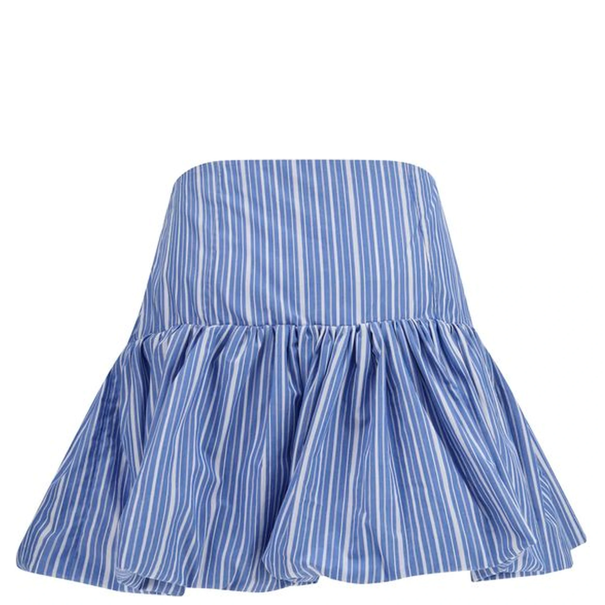 Blue Cotton Mini Skirt