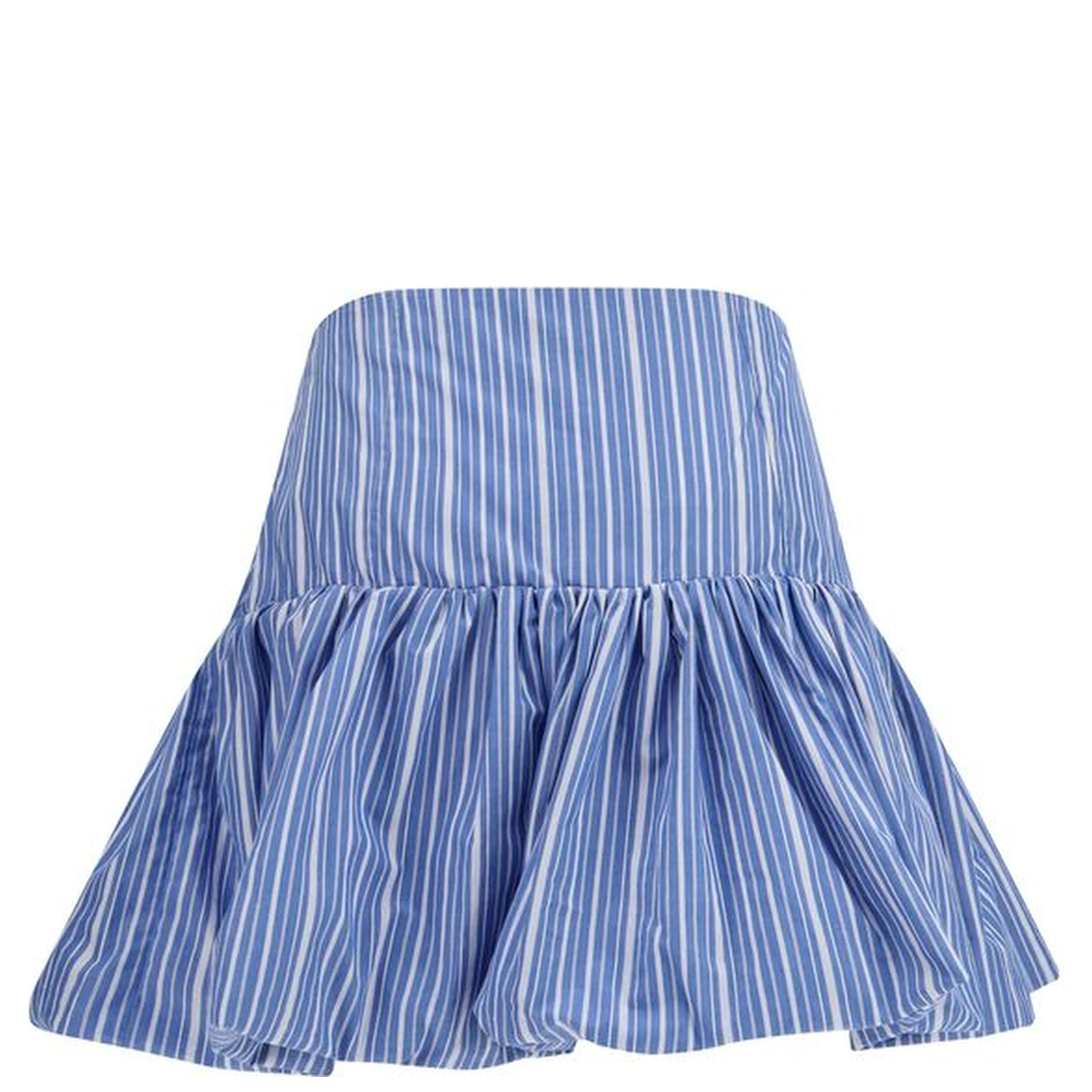 Blue Cotton Mini Skirt