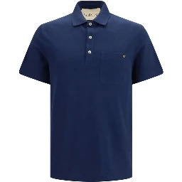 Blue Cotton Polo Shirt