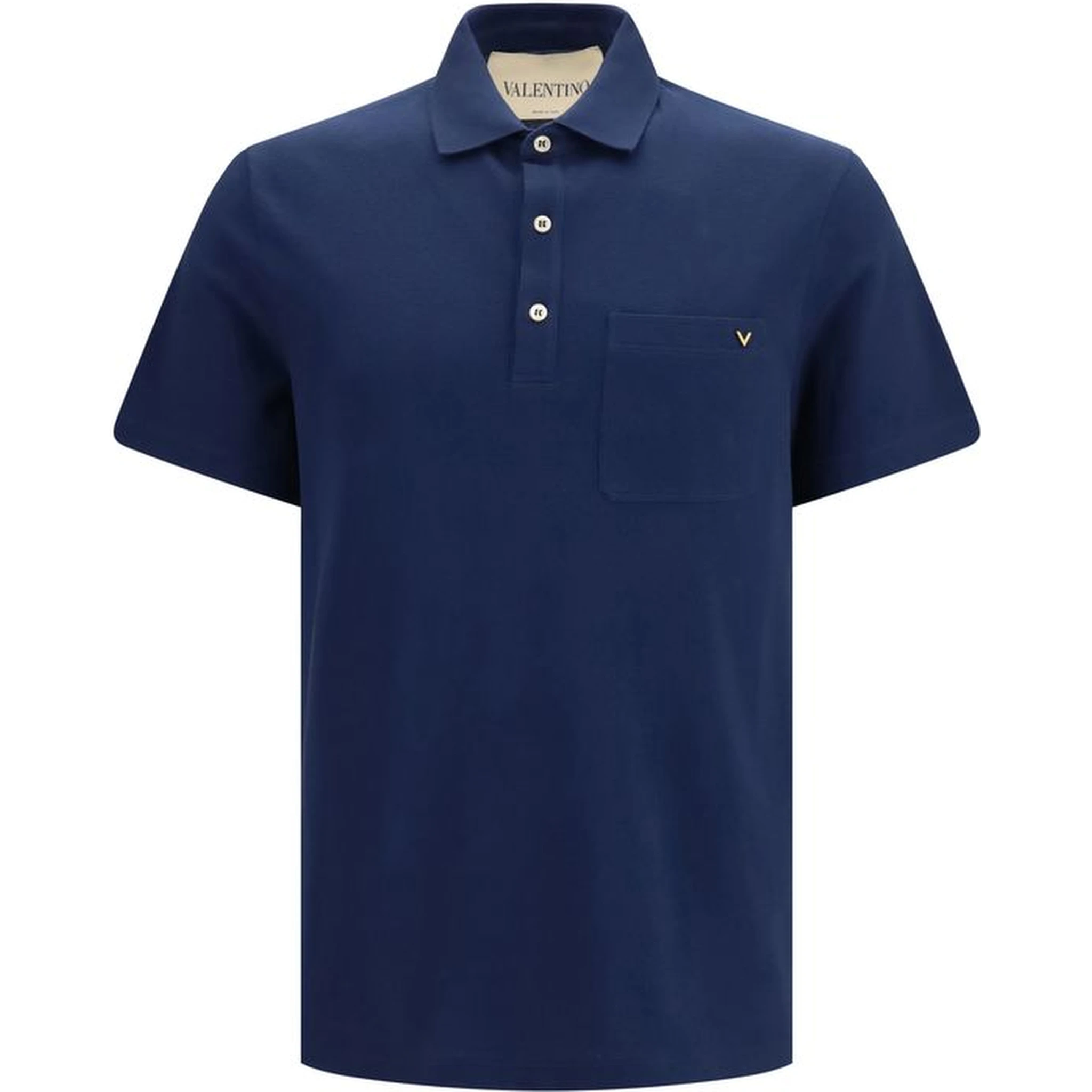 Blue Cotton Polo Shirt