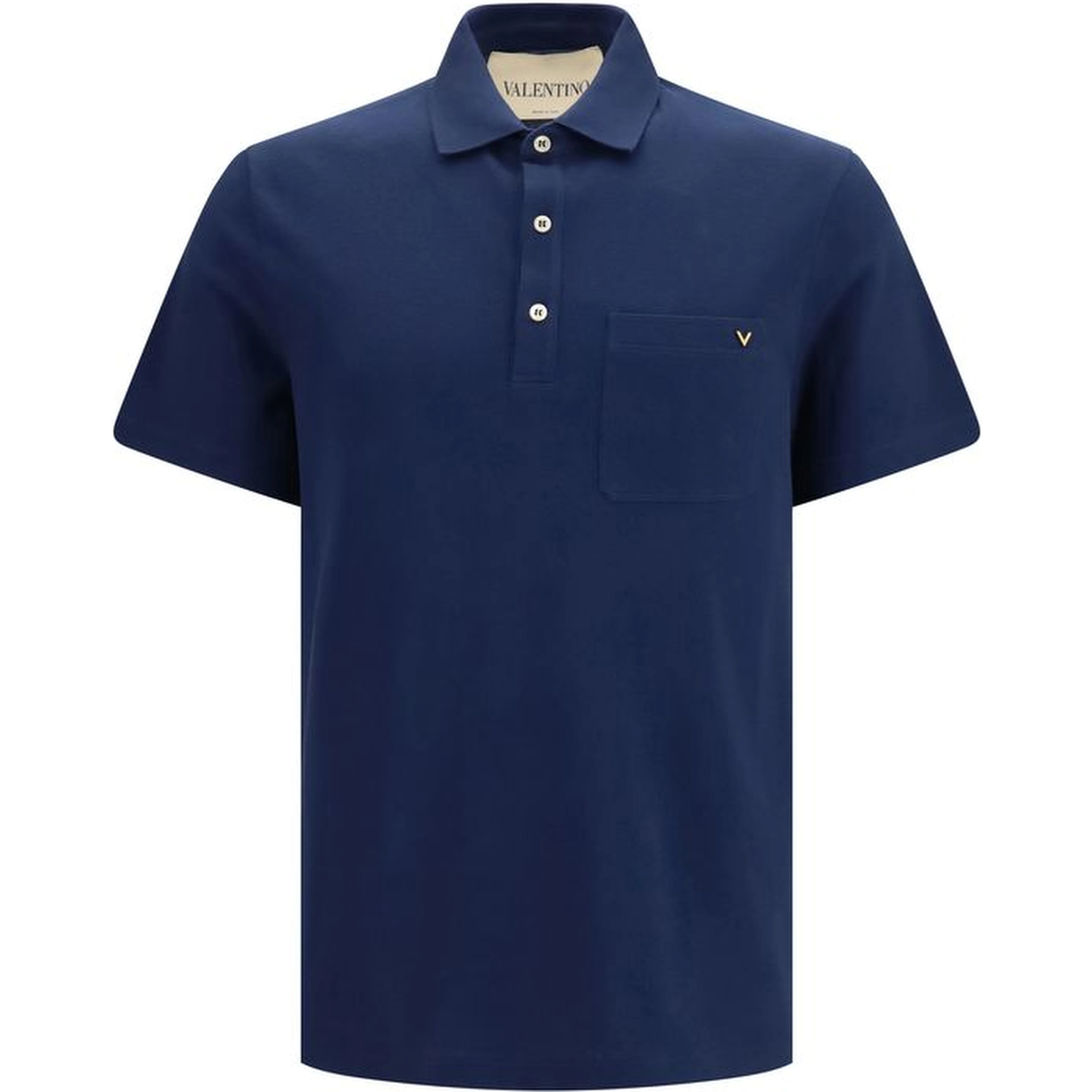 Blue Cotton Polo Shirt