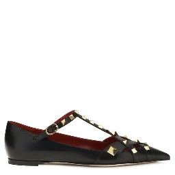 Black Goatskin Ballet Flats