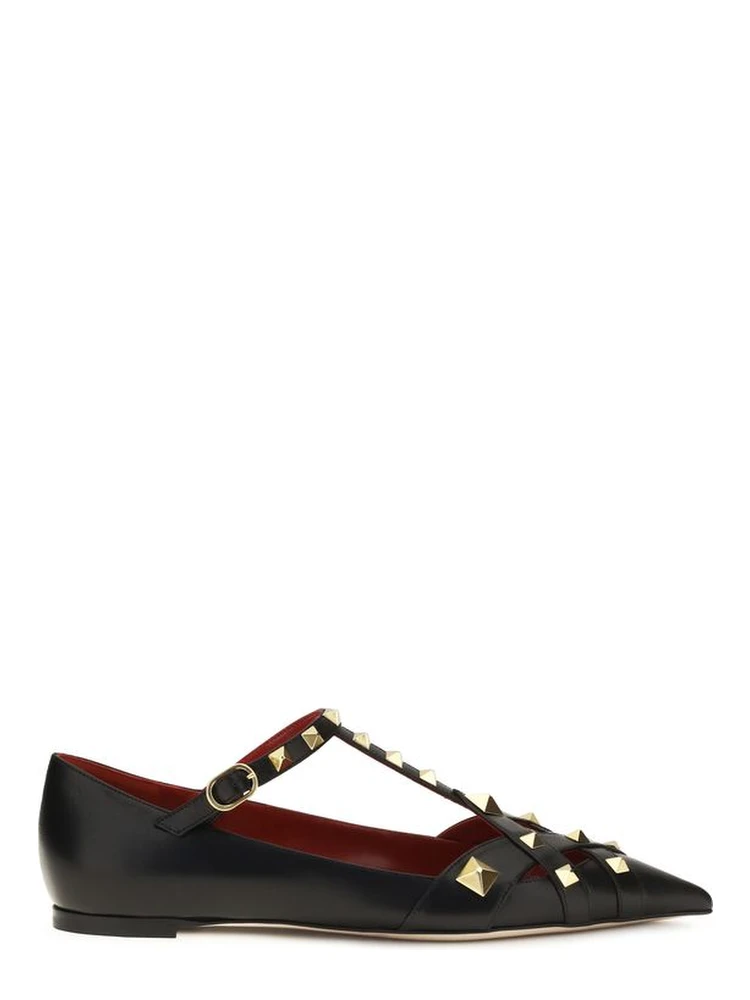 Black Goatskin Ballet Flats