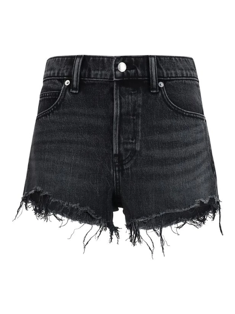 Black Cotton Short And Mini Shorts