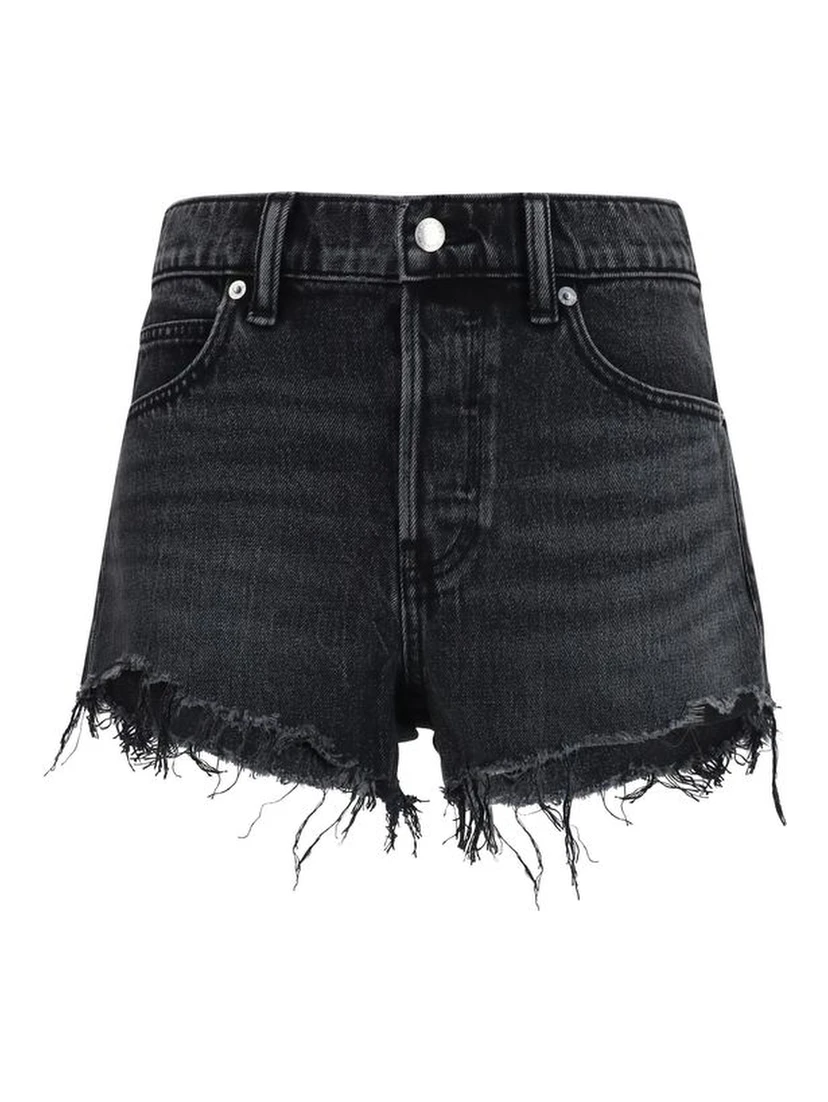 Black Cotton Short And Mini Shorts