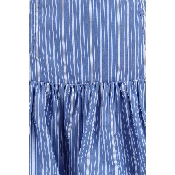 Blue Cotton Mini Skirt