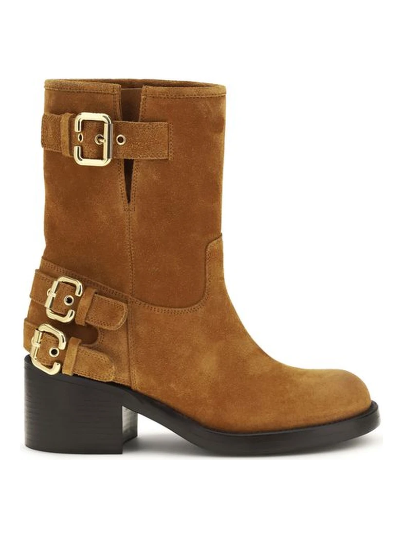 Brown Calf Leather Bos Taurus Ankle Boots